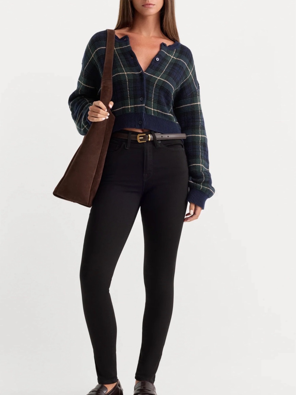 Good American Black Mid-Rise  Never Fade Good Legs Skinny Jeans